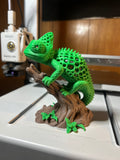 3D Printed Gecko on Branch
